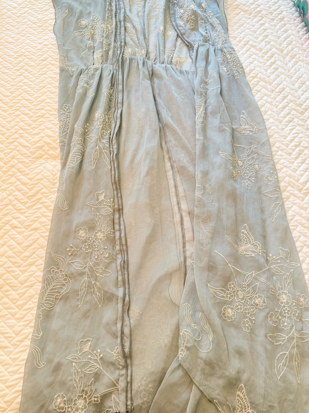 Revolve Light Sage Embroidered Tunic Top